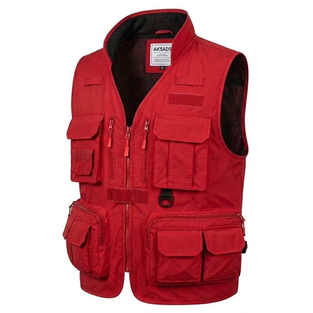 Flygo Authentic Outdoor Leisure Collection. M Red. Multipurpose Vest.